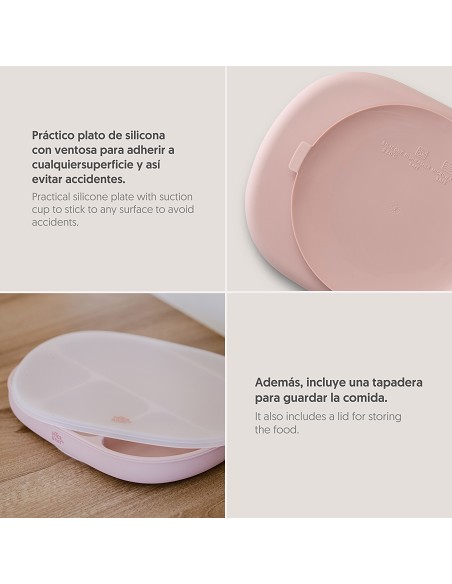 Plato Mas Tapa de Silicona Rosa Maquillaje