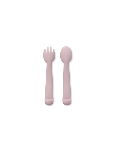 Cuchara y Tenedor de Silicona Rosa Maquillaje