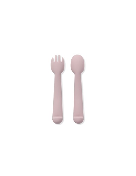 Cuchara y Tenedor de Silicona Rosa Maquillaje