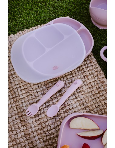 Cuchara y Tenedor de Silicona Rosa Maquillaje