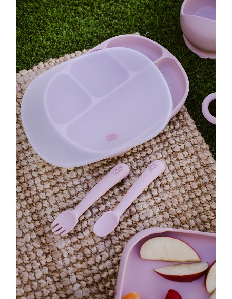 Cuchara y Tenedor de Silicona Rosa Maquillaje