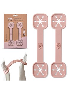 Sujeta Baberos Pack 2 Unds de Silicona Rosa Maquillaje