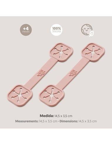 Sujeta Baberos Pack 2 Unds de Silicona Rosa...