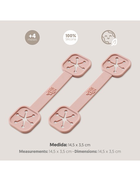 Sujeta Baberos Pack 2 Unds de Silicona Rosa Maquillaje