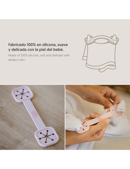 Sujeta Baberos Pack 2 Unds de Silicona Rosa Maquillaje