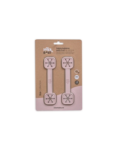 Sujeta Baberos Pack 2 Unds de Silicona Rosa...