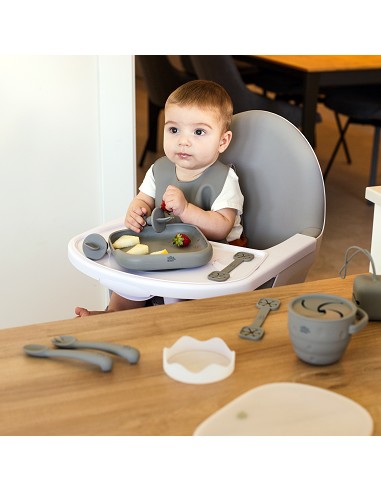 Set Cubiertos Aprendizaje  de Silicona Rosa...