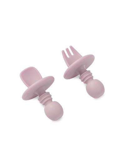 Set Cubiertos Aprendizaje  de Silicona Rosa...