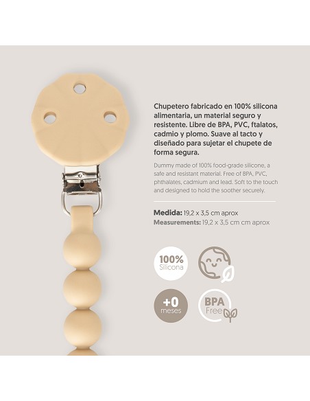 Chupetero Silicona Cadena Arena