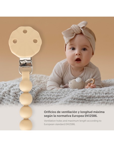 Chupetero Silicona Cadena Arena