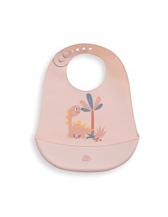 Babero Silicona Estampaddo Modelo Dino Rosa Maquillaje