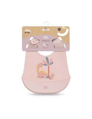 Babero Silicona Estampaddo Modelo Dino Rosa...