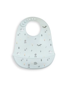 Babero Silicona Estampaddo Modelo Forest Azul Grisaceo