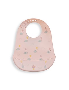 Babero Silicona Estampaddo Modelo Elefantes Rosa Maquillaje