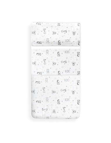 Triptico Coche Franela Modelo Koala Bco/Azul