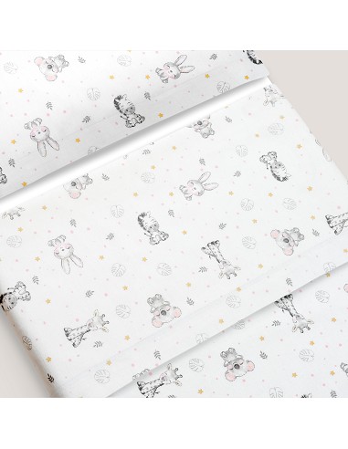 Triptico Coche Franela Modelo Koala Bco/Rosa