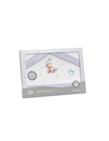 Triptico Coche Franela Estampado Oso Luna...