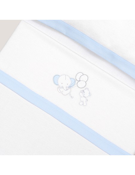 Triptico Coche Franela Oso Elefante Globos Bco/Azul