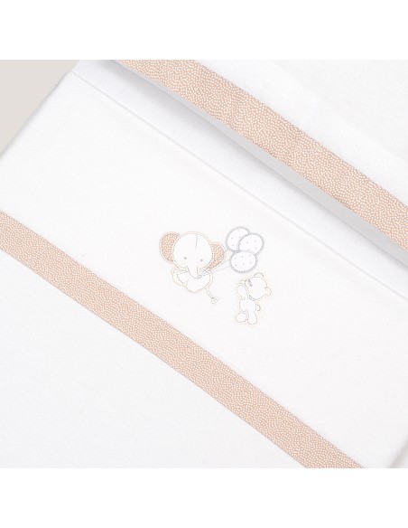 Triptico Coche Franela Oso Elefante Globos Bco/Beig