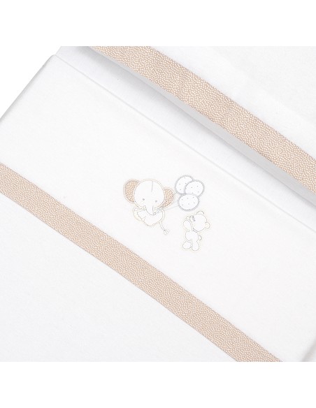 Triptico Coche Franela Oso Elefante Globos Bco/Beig