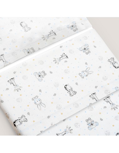 Triptico Cuna Franela Modelo Koala Bco/Azul