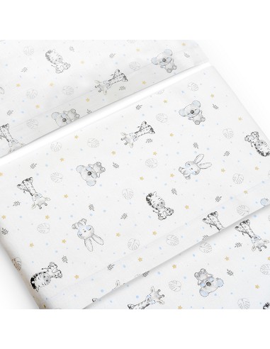 Triptico Cuna Franela Modelo Koala Bco/Azul