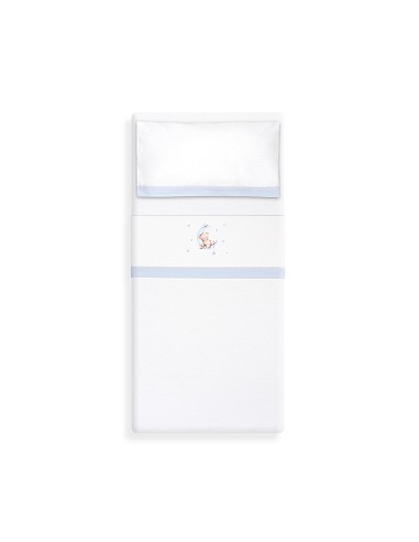 Triptico Cuna Franela Estampado Oso Luna...