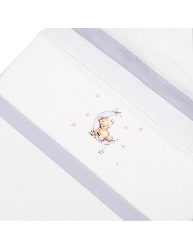 Triptico Cuna Franela Estampado Oso Luna...