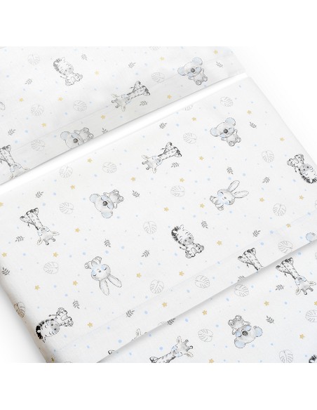 Triptico Minicuna Franela Modelo Koala Bco/Azul