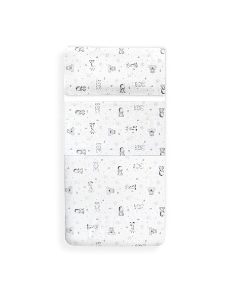 Triptico Minicuna Franela Modelo Koala Bco/Azul