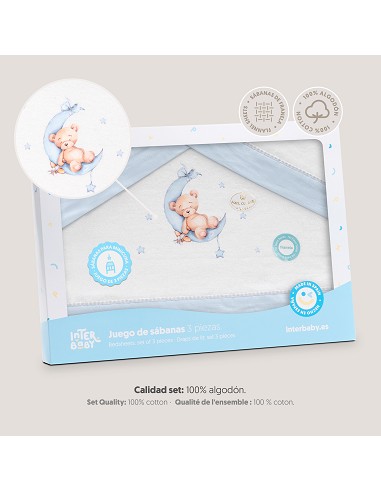 Triptico Minicuna Franela Estampado Oso Luna...