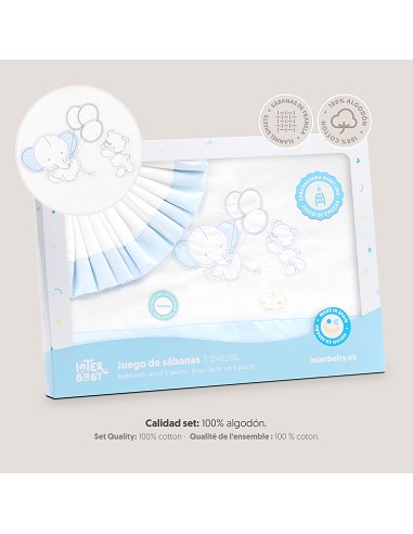 Triptico Minicuna Franela Oso Elefante Globos...