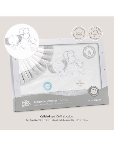 Triptico Minicuna Franela Oso Elefante Globos...