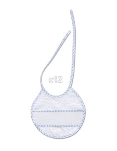 Babero Punto Cruz 20X20 Bco/Azul