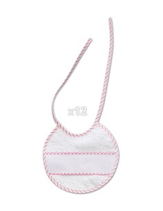 Babero Punto Cruz 20X20 Bco/Rosa