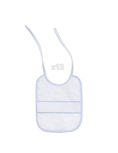 Babero Punto Cruz 20X25 Bco/Azul