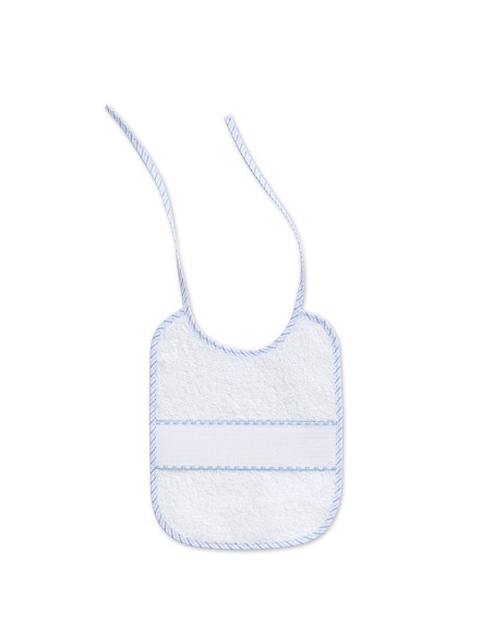 Babero Punto Cruz 20X25 Bco/Azul