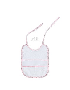 Babero Punto Cruz 20X25 Bco/Rosa