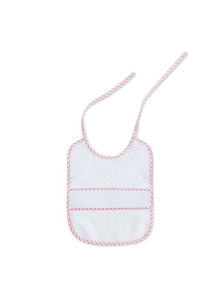 Babero Punto Cruz 20X25 Bco/Rosa