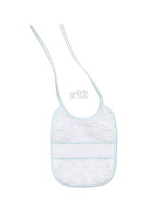 Babero Punto Cruz 20X25 Bco/Verde