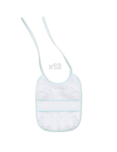 Babero Punto Cruz 20X25 Bco/Verde