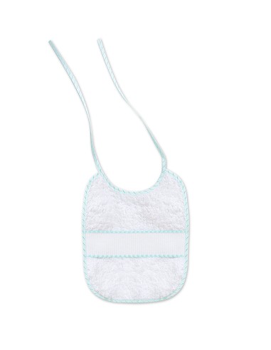 Babero Punto Cruz 20X25 Bco/Verde