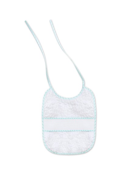 Babero Punto Cruz 20X25 Bco/Verde