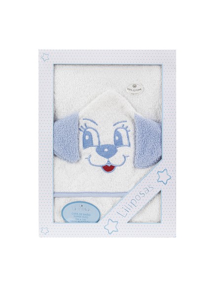 Capa Baño Liliposas Perro Bco/Azul