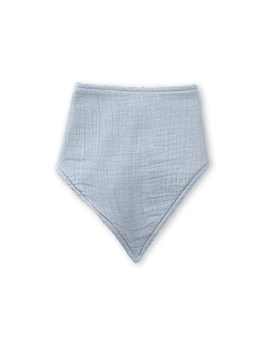 Babero Bambu Bandana Azul Grisaceo
