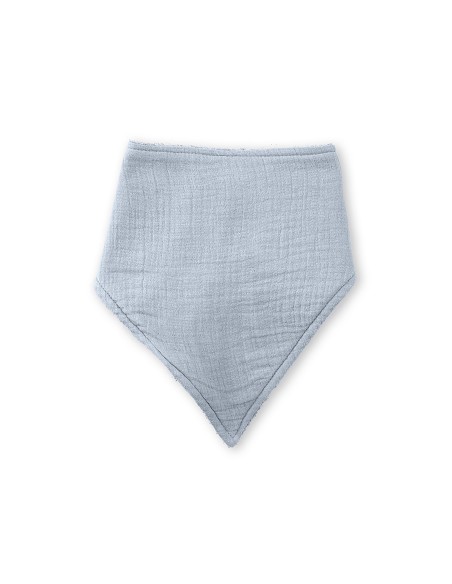Babero Bambu Bandana Azul Grisaceo