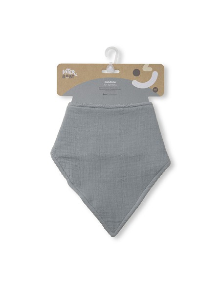 Babero Bambu Bandana Gris Petroleo