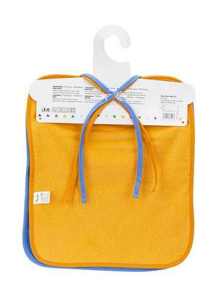 Pack 2 Baberos Rizo Color con Cinta  Azul