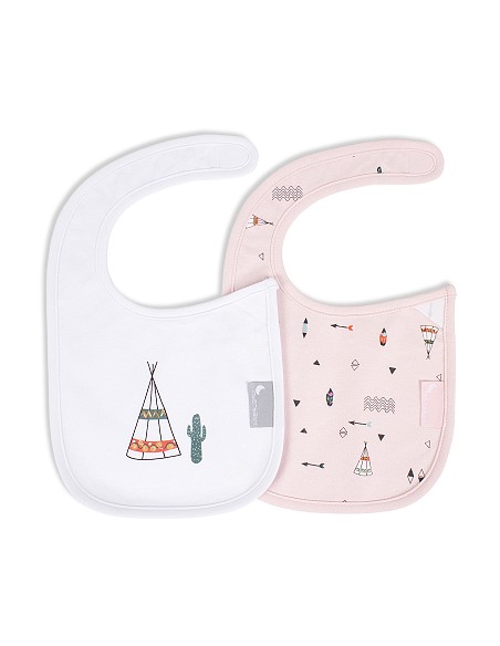 Pack 2 Baberos Velcro (Cabañas) Rosa