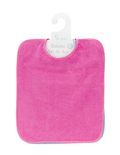 Pack 2 Baberos Rizo Color con Cinta Rosa